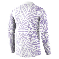 Purple New Zealand Puhoro Maori Tattoo Button Sweatshirt LT14 - Polynesian Pride