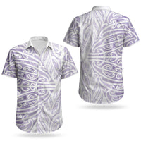 Purple New Zealand Puhoro Maori Tattoo Couples Matching Summer Maxi Dress and Hawaiian Shirt LT14 - Polynesian Pride