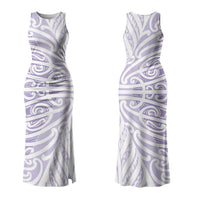 Purple New Zealand Puhoro Maori Tattoo Couples Matching Tank Maxi Dress and Long Sleeve Button Shirt LT14 - Polynesian Pride