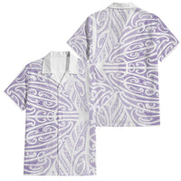 Purple New Zealand Puhoro Maori Tattoo Family Matching Off The Shoulder Long Sleeve Dress and Hawaiian Shirt LT14 Dad's Shirt - Short Sleeve Purple - Polynesian Pride