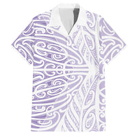 Purple New Zealand Puhoro Maori Tattoo Family Matching Off Shoulder Short Dress and Hawaiian Shirt LT14 Dad's Shirt - Short Sleeve Purple - Polynesian Pride