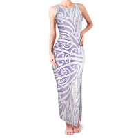 Purple New Zealand Puhoro Maori Tattoo Family Matching Tank Maxi Dress and Hawaiian Shirt LT14 Mom's Dress Purple - Polynesian Pride