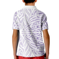 Purple New Zealand Puhoro Maori Tattoo Kid Polo Shirt LT14 - Polynesian Pride