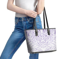 Purple New Zealand Puhoro Maori Tattoo Leather Tote Bag LT14 - Polynesian Pride