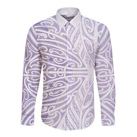Purple New Zealand Puhoro Maori Tattoo Long Sleeve Button Shirt LT14 Unisex Purple - Polynesian Pride