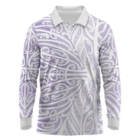 Purple New Zealand Puhoro Maori Tattoo Long Sleeve Polo Shirt LT14 Purple - Polynesian Pride
