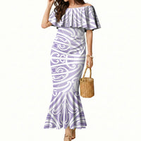 Purple New Zealand Puhoro Maori Tattoo Mermaid Dress LT14 Women Purple - Polynesian Pride