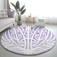 Purple New Zealand Puhoro Maori Tattoo Round Carpet LT14 - Polynesian Pride