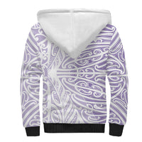Purple New Zealand Puhoro Maori Tattoo Sherpa Hoodie LT14 - Polynesian Pride