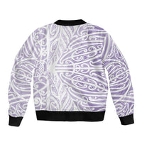 Purple New Zealand Puhoro Maori Tattoo Sleeve Zip Bomber Jacket LT14 - Polynesian Pride