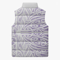 Purple New Zealand Puhoro Maori Tattoo Sleeveless Puffer Jacket LT14 - Polynesian Pride