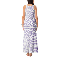 Purple New Zealand Puhoro Maori Tattoo Tank Maxi Dress LT14 - Polynesian Pride