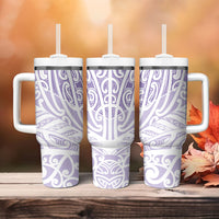Purple New Zealand Puhoro Maori Tattoo Tumbler With Handle LT14 - Polynesian Pride