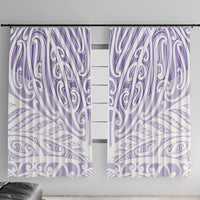 Purple New Zealand Puhoro Maori Tattoo Window Curtain LT14 With Hooks Purple - Polynesian Pride