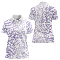 Purple New Zealand Puhoro Maori Tattoo Women Polo Shirt LT14 - Polynesian Pride