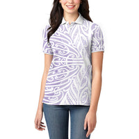 Purple New Zealand Puhoro Maori Tattoo Women Polo Shirt LT14 - Polynesian Pride