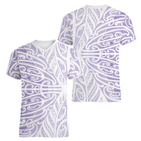 Purple New Zealand Puhoro Maori Tattoo Women V-Neck T-Shirt LT14 - Polynesian Pride