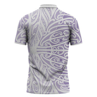 Purple New Zealand Puhoro Maori Tattoo Zipper Polo Shirt LT14 - Polynesian Pride