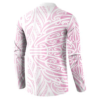 Pink New Zealand Puhoro Maori Tattoo Button Sweatshirt LT14 - Polynesian Pride
