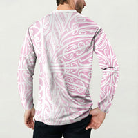 Pink New Zealand Puhoro Maori Tattoo Button Sweatshirt LT14 - Polynesian Pride