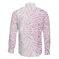 Pink New Zealand Puhoro Maori Tattoo Family Matching Off Shoulder Short Dress and Hawaiian Shirt LT14 - Polynesian Pride