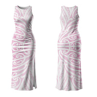 Pink New Zealand Puhoro Maori Tattoo Family Matching Tank Maxi Dress and Hawaiian Shirt LT14 Mom's Dress Pink - Polynesian Pride