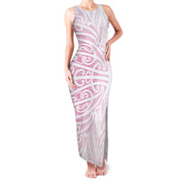 Pink New Zealand Puhoro Maori Tattoo Family Matching Tank Maxi Dress and Hawaiian Shirt LT14 Mom's Dress Pink - Polynesian Pride