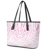 Pink New Zealand Puhoro Maori Tattoo Leather Tote Bag LT14 - Polynesian Pride