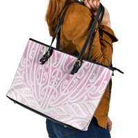Pink New Zealand Puhoro Maori Tattoo Leather Tote Bag LT14 - Polynesian Pride