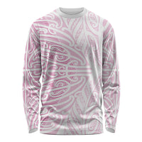 Pink New Zealand Puhoro Maori Tattoo Long Sleeve Shirt LT14 Unisex Pink - Polynesian Pride