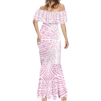 Pink New Zealand Puhoro Maori Tattoo Mermaid Dress LT14 - Polynesian Pride