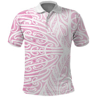 Pink New Zealand Puhoro Maori Tattoo Polo Shirt LT14 Pink - Polynesian Pride