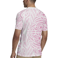 Pink New Zealand Puhoro Maori Tattoo Rugby Jersey LT14 - Polynesian Pride