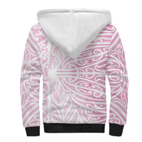Pink New Zealand Puhoro Maori Tattoo Sherpa Hoodie LT14 - Polynesian Pride