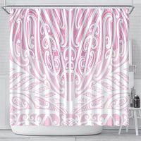Pink New Zealand Puhoro Maori Tattoo Shower Curtain LT14 - Polynesian Pride