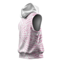 Pink New Zealand Puhoro Maori Tattoo Sleeveless Hoodie LT14 - Polynesian Pride
