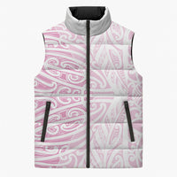 Pink New Zealand Puhoro Maori Tattoo Sleeveless Puffer Jacket LT14 Unisex Pink - Polynesian Pride