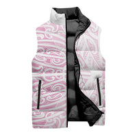 Pink New Zealand Puhoro Maori Tattoo Sleeveless Puffer Jacket LT14 - Polynesian Pride