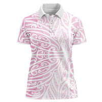 Pink New Zealand Puhoro Maori Tattoo Women Polo Shirt LT14 Female Pink - Polynesian Pride