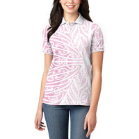 Pink New Zealand Puhoro Maori Tattoo Women Polo Shirt LT14 - Polynesian Pride