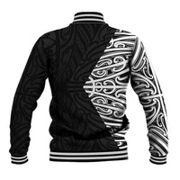 Black New Zealand Puhoro Maori Tattoo Baseball Jacket LT14 - Polynesian Pride