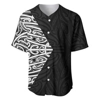 Black New Zealand Puhoro Maori Tattoo Baseball Jersey LT14 Black - Polynesian Pride