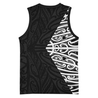 Black New Zealand Puhoro Maori Tattoo Basketball Jersey LT14 - Polynesian Pride