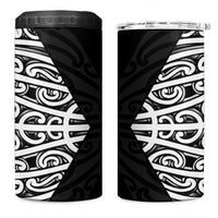 Black New Zealand Puhoro Maori Tattoo 4 in 1 Can Cooler Tumbler LT14 One Size: 16 oz Black - Polynesian Pride