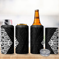 Black New Zealand Puhoro Maori Tattoo 4 in 1 Can Cooler Tumbler LT14 - Polynesian Pride