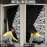 Black New Zealand Puhoro Maori Tattoo Door Cover LT14 - Polynesian Pride