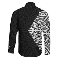 Black New Zealand Puhoro Maori Tattoo Family Matching Short Sleeve Bodycon Dress and Hawaiian Shirt LT14 Son's Shirt Black - Polynesian Pride