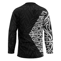 Black New Zealand Puhoro Maori Tattoo Hockey Jersey LT14 - Polynesian Pride