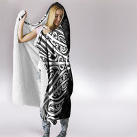 Black New Zealand Puhoro Maori Tattoo Hooded Blanket LT14 - Polynesian Pride