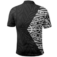 Black New Zealand Puhoro Maori Tattoo Polo Shirt LT14 - Polynesian Pride
